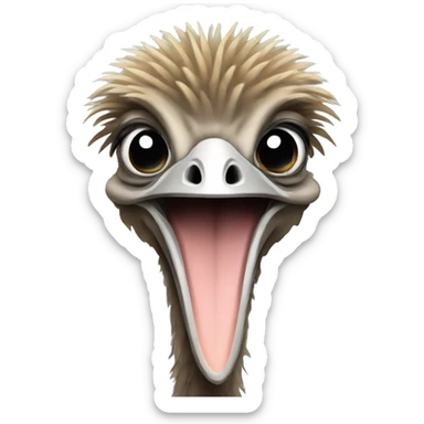an ostrich with its head underground sticker