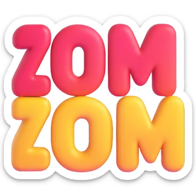 the letters ZDM as rounded and playful 3D text emoji sticker