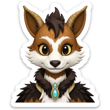 "Telephone" the brown, black and white anthropomorphic anthro "Dutch Angel Dragon" furry original species fursona fursuit sticker