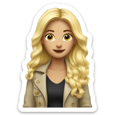 blonde girl in stylish kitchen sticker