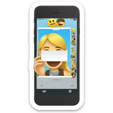 student receives an invitation on his mobile phone sticker