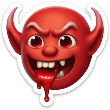 Devil eating red goo sticker