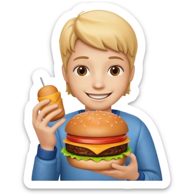 🥺 holding burger sticker