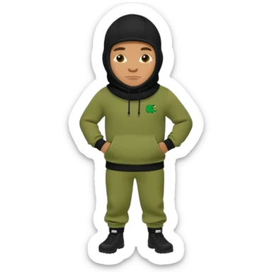 Shrek en tn avec une cagoule un jogging Lacoste avec un pull CP company sticker