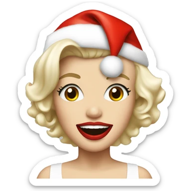 Marilyn Monroe with santa hat sticker