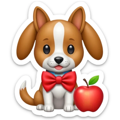 animatronic dog with red bow time like fnaf but dog emoji apple sticker