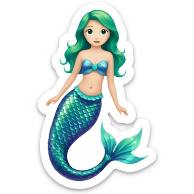 green aqua coloured siren mermaid tail end only sticker