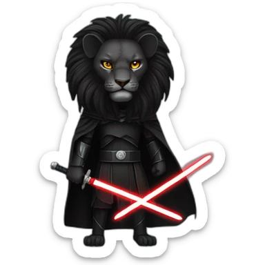Black lion as a Sith lord sticker