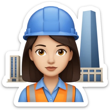 architect woman light skinned dark brown hair sticker