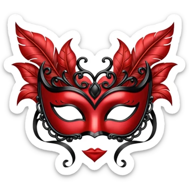 heart with a gothic masquerade mask sticker