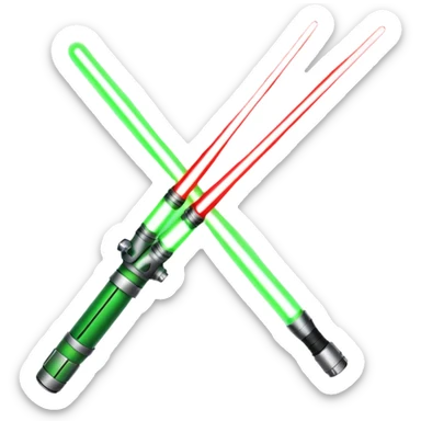 Red lightsaber vs green lightsaber  sticker