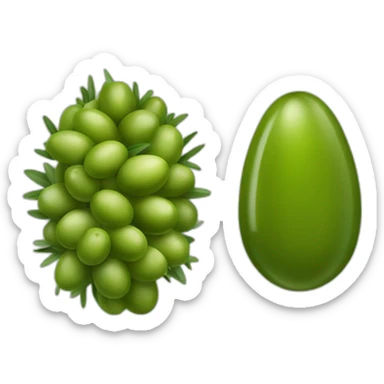 green open olive with a gherkin inside sticker