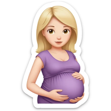 pregnant woman with baby bump sticker