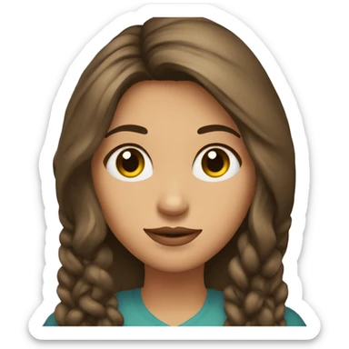 Mujer cabello largo castaño,ojos pequeños, lunar cerca a la boca sticker