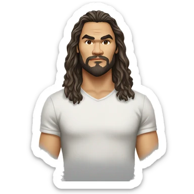 realistic jason momoa wearing tee sticker
