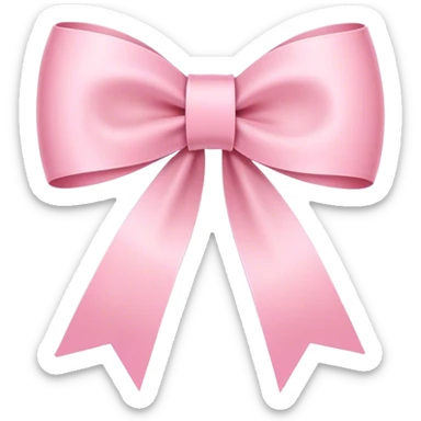 Super ultra-thin and stretched ribbon bow, as narrow as possible, single loop, no extra loops, no fluffy or rounded shapes, only one long and sleek ribbon, delicate, minimalist, NO DOUBLE LOOPS, NO THICKNESS, ONLY A SINGLE SLIM LINE pink sticker