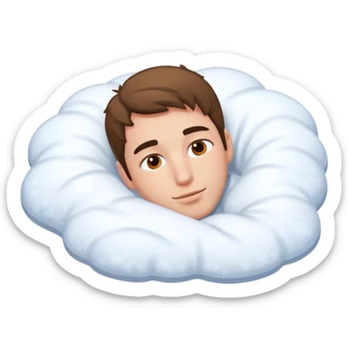 a man laying on snow and covered with snow sticker