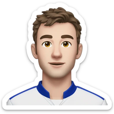 pierre gasly en tenu rose et bleu sticker