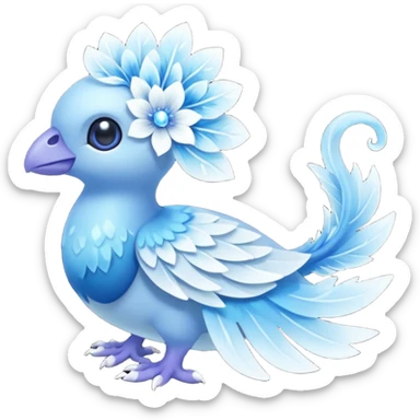 elemental icy floral ethereal glacial Axew-Rufflet-Brionne-Pokémon-Fakémon-hybrid-creature sticker
