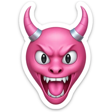 pink devil horn sticker