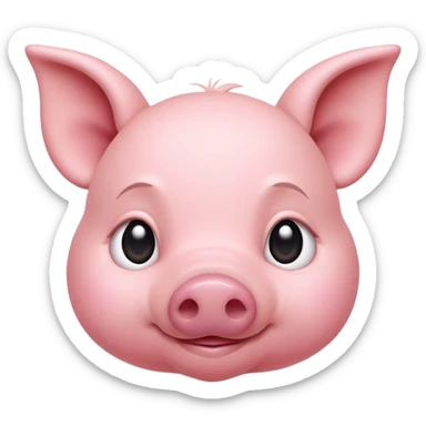 Cinematic Noble Piglet Portrait Emoji, Poised and regal, with a tiny, delicate build and a soft, smooth rosy-pink hide, deep-set soulful beady eyes, Simplified yet sharp and sophisticated features, highly detailed, glowing with a gentle, dignified glow, high shine, intelligent and endearing, stylized with an air of miniature nobility, focused and attentive, soft glowing outline, capturing the essence of a watchful and confident little piglet, so majestic it feels as though it could scamper out of the screen with effortless authority! sticker