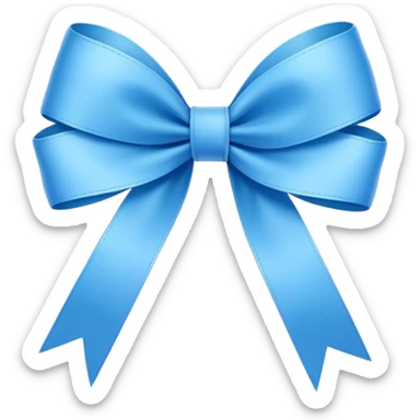 Super ultra-thin and stretched ribbon bow, as narrow as possible, single loop, no extra loops, no fluffy or rounded shapes, only one long and sleek ribbon, delicate, minimalist, NO DOUBLE LOOPS, NO THICKNESS, ONLY A SINGLE SLIM LINE blue sticker