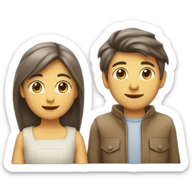 Fille et garcon ce faisant un gros câlin sticker