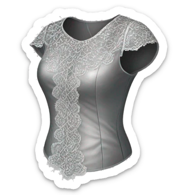 Realistic isolated side view of a silver lace blouse. sticker