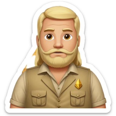 fat male blond long hair agent with three-day-beard in egypt with pyramid. sticker