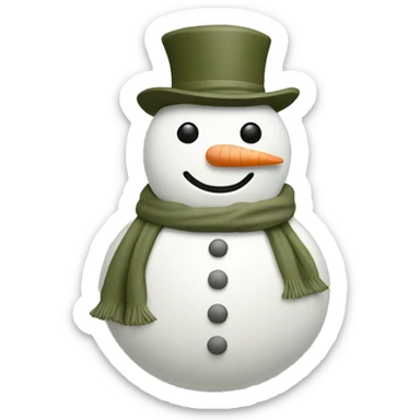 Khaki green and white asthetic snowman sticker