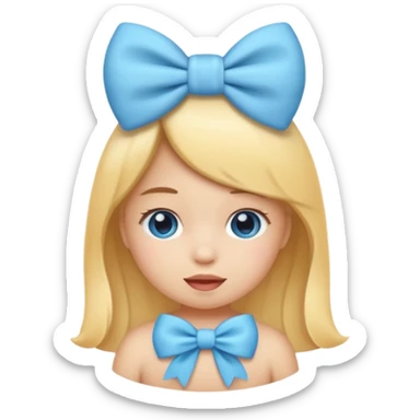 Mache einen coquette emoji ne babyblaue schleife ohne Gesicht  sticker
