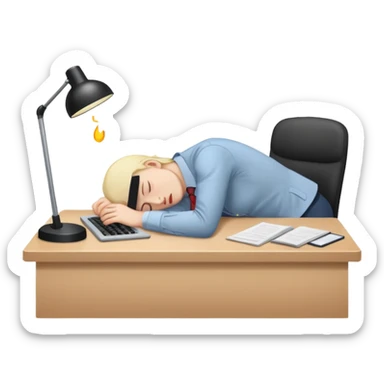 falling asleep at work sticker