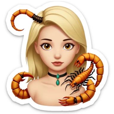 Girl having Scorpion Tattoo on the neck. sticker