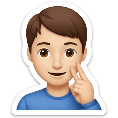 put a finger on the nose twice but In a cute way sticker