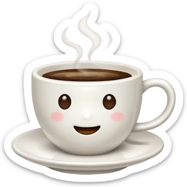 an adorable white cup of coffee sticker