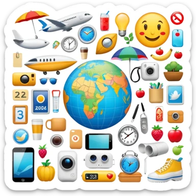 An extremely detailed lifestyle vision board collage for the year 2026. sticker