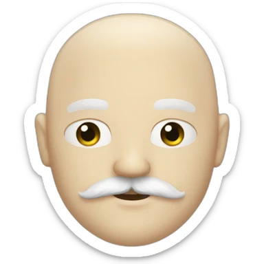 one fat white bald man with moustache and long black beard sticker