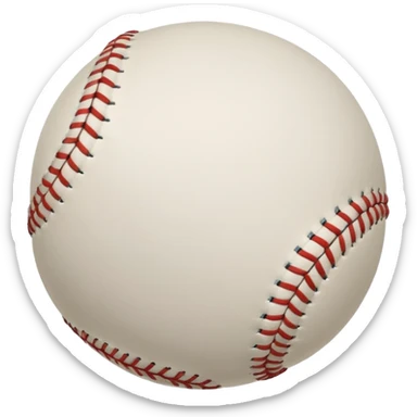 white baseball thai is curving, visible wind marks around it sticker