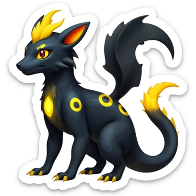 Salandit-Umbreon-Quilava-Fakémon-hybrid-creature (full body)  sticker