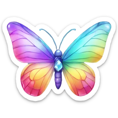 One Rainbow-Crystal-Gem-Butterfly-Crystal-Fly sticker