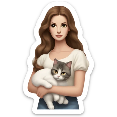 lana del rey holding a cat sticker