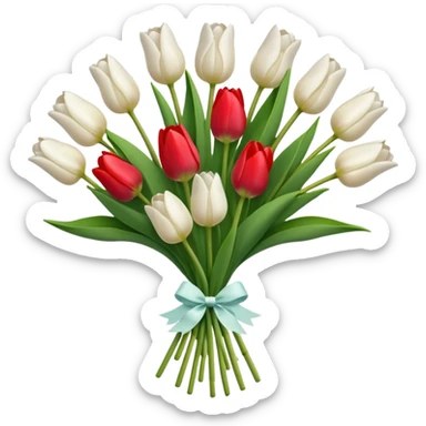 white tulip flower bouquet  sticker