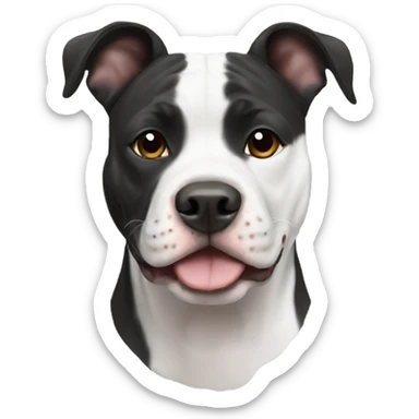 Black and white American Staffordshire Terrier sticker