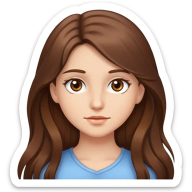 Brown haired girl brown eyes long hair 🥹🫶🏻 sticker