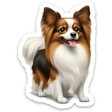 A papillon dog with spitz dog sticker