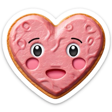 kawaii heart EMOJI made of SPAM MEAT sticker