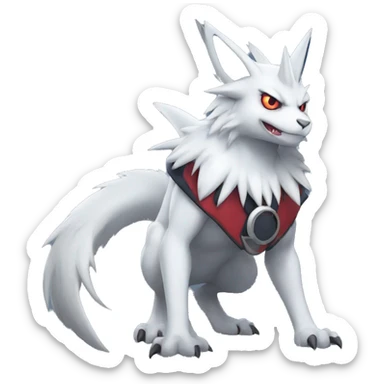 Cool Edgy Nargacuga-Absol-Zangoose-Sneasel-Quilava with a collar on, full body sticker