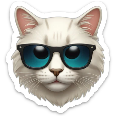 a cat with sun glasses stylish sticker