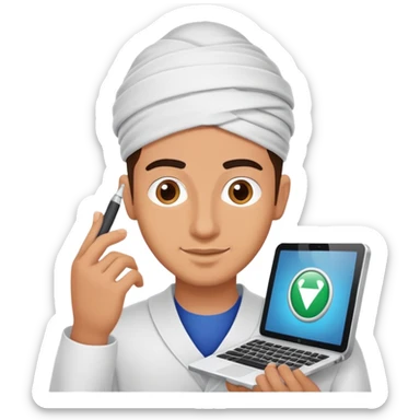 algerian guy creating learning software sticker