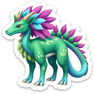 Suicune-Keldeon-Meganium-fusion (full body) sticker